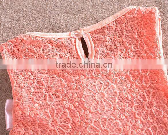 New girls children's summer lace tulle dress flower princess party dress Birthday Gift 4 Colors SV000411