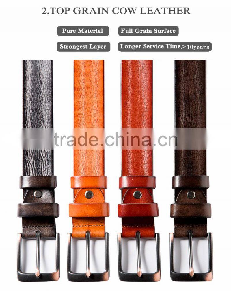 Popular Men Retro Style Alloy Pin Buckle Leather Belt New Leather Belt