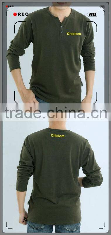 Long sleeve emboridery mens organic tshirts 201316
