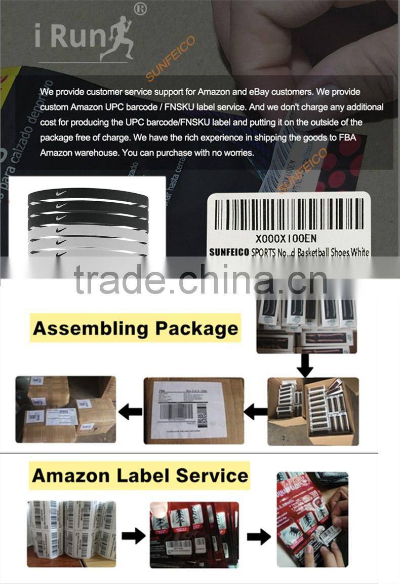 NON-SLIP Rubber Elastic Headband Stretch Strap Yoga Head Belt - Mini Bands Trendy Authentic Sportsbands - Accept Custom