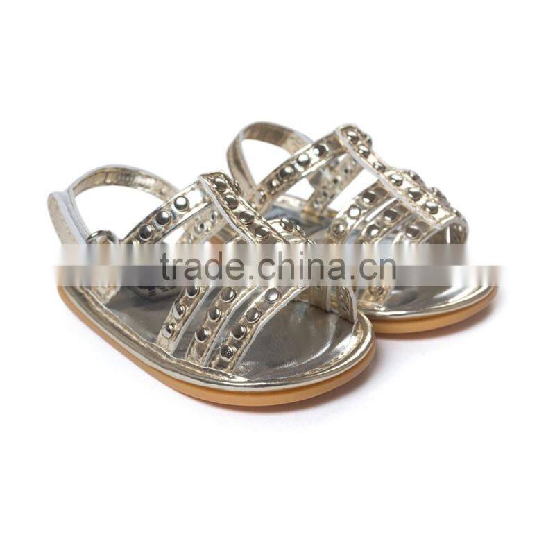 Rivet artificial leather sandals for baby girl, fashion baby sandals
