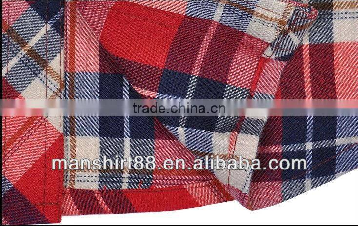 Latest design fancy 100%Cotton Single velvet Checked thickening Shirt for men with spread collar S,M,L,XL,XXL