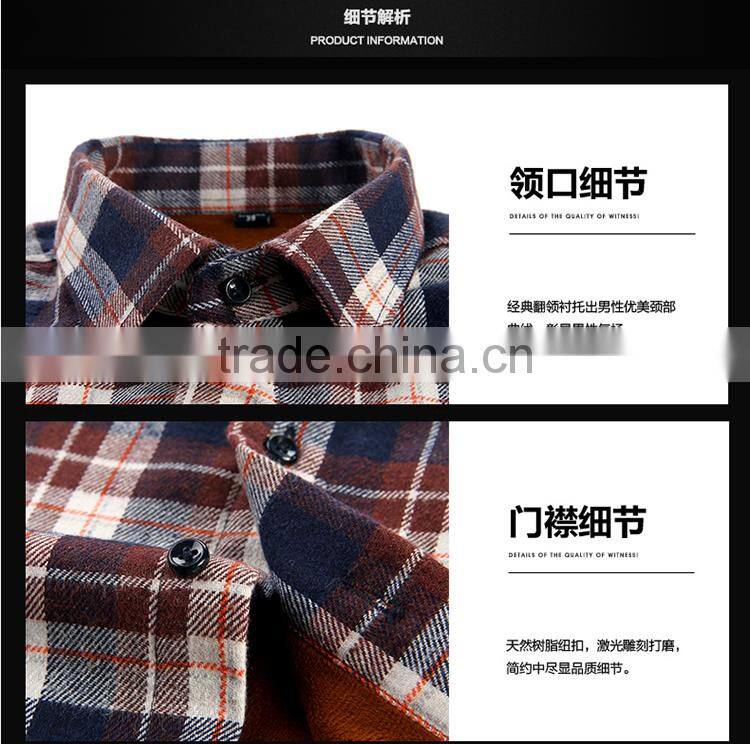 cotton long sleeve casual fashionable man plaids t-shirt