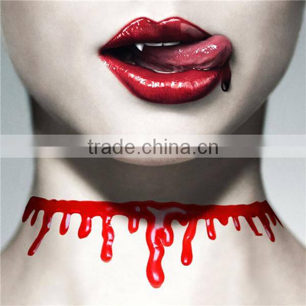 Silicone Halloween Blood Choker Necklace Red 31.5cm long