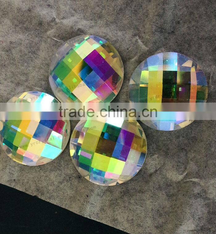 crystal AB round shiny glass flat back rhinestone crystal stone