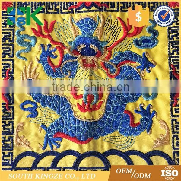 Fashion dragon and phoenix carving design fabric embroidery craft garment accessories clothes