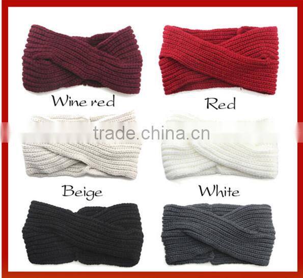 Bohemian Style Knit Bow Headband/ Knitting Crochet Headbands /Handmade Knitted Colored Headband