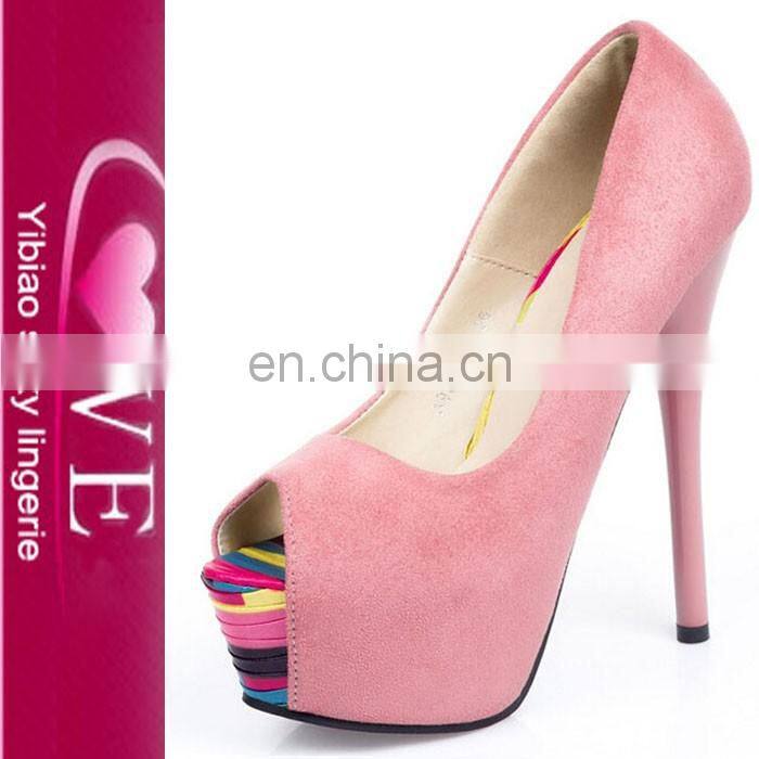 Latest Europe Fish Mouth Waterproof Color Matching High Heel Shoes