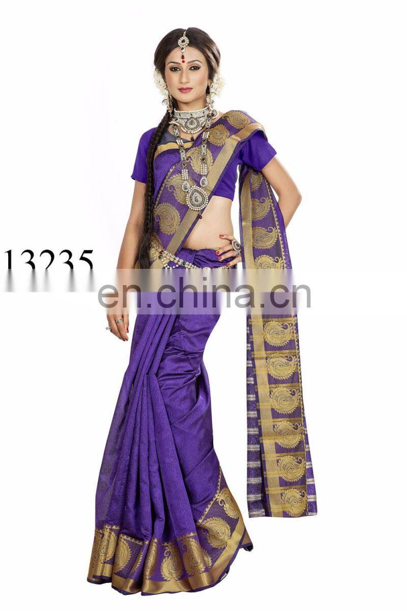 Indian Designer Kanchivaram Silk Saree for ledies wear