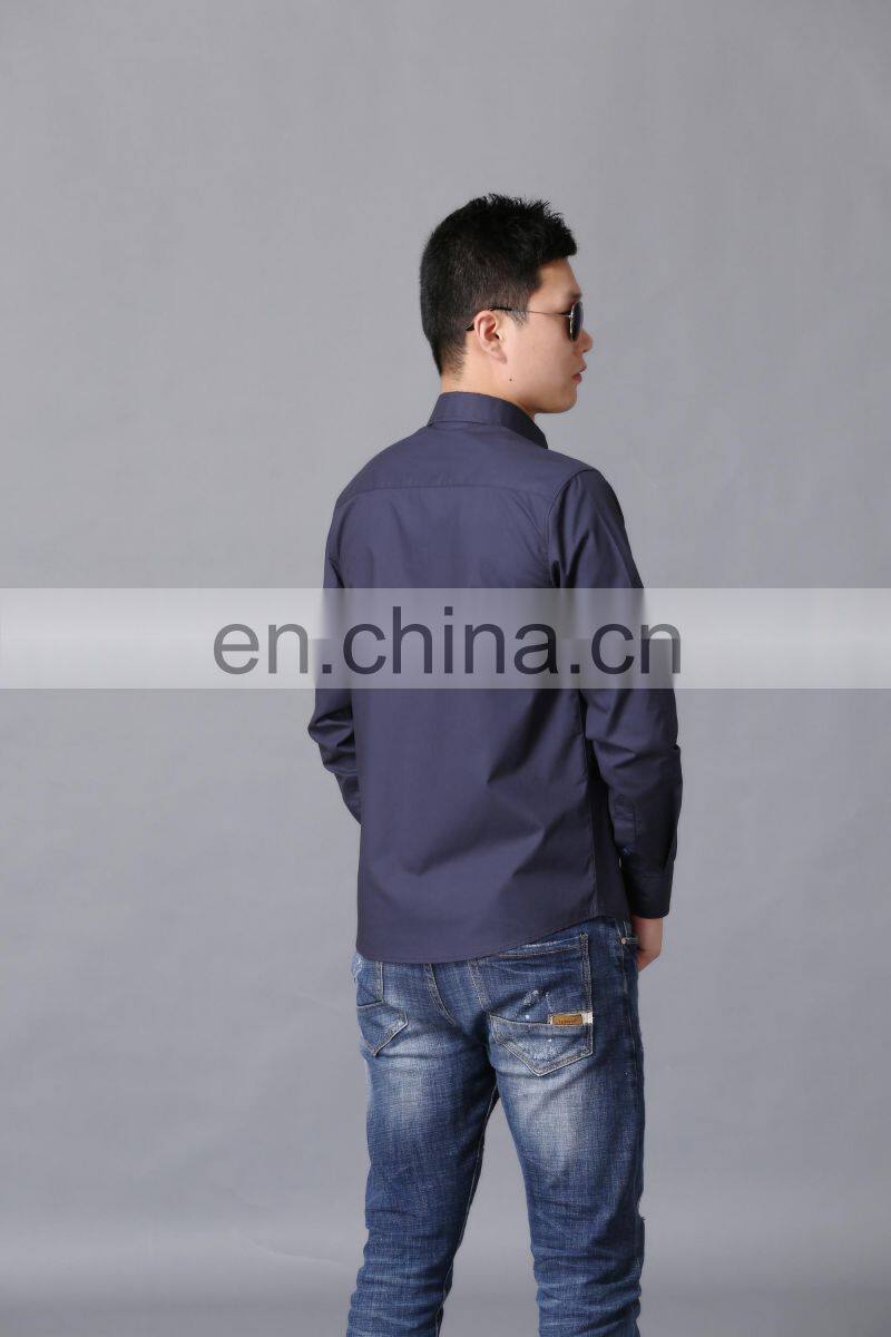 Top selling navy blue dress shirt custom print sublimation 2017 men shirt