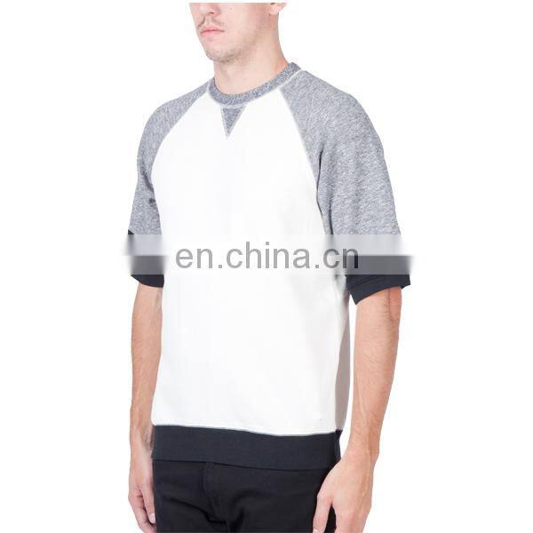 raglan sleeve thin french terry fashion t-shirts Autumn rib bottom half sleeve custom t shirts