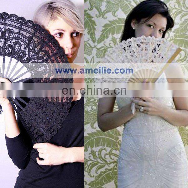 27cm Red Victorian Hand Lace Fan