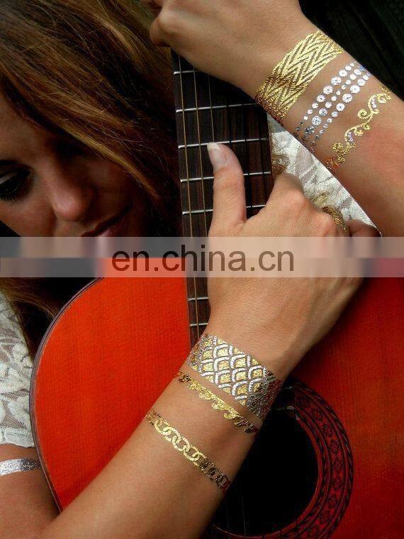 Metallic Gold Temporary Finger Tattoo Sticker