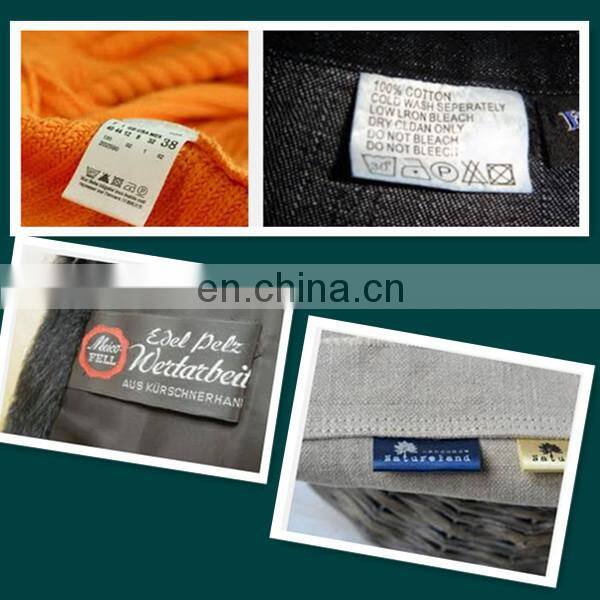 customized type high quality loop fold soft care label printer