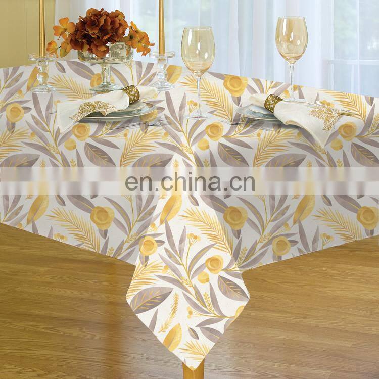 Printed fruits multi pattern polyester machine washable printing dinner hotel party custom luxury tablecloth for wedding