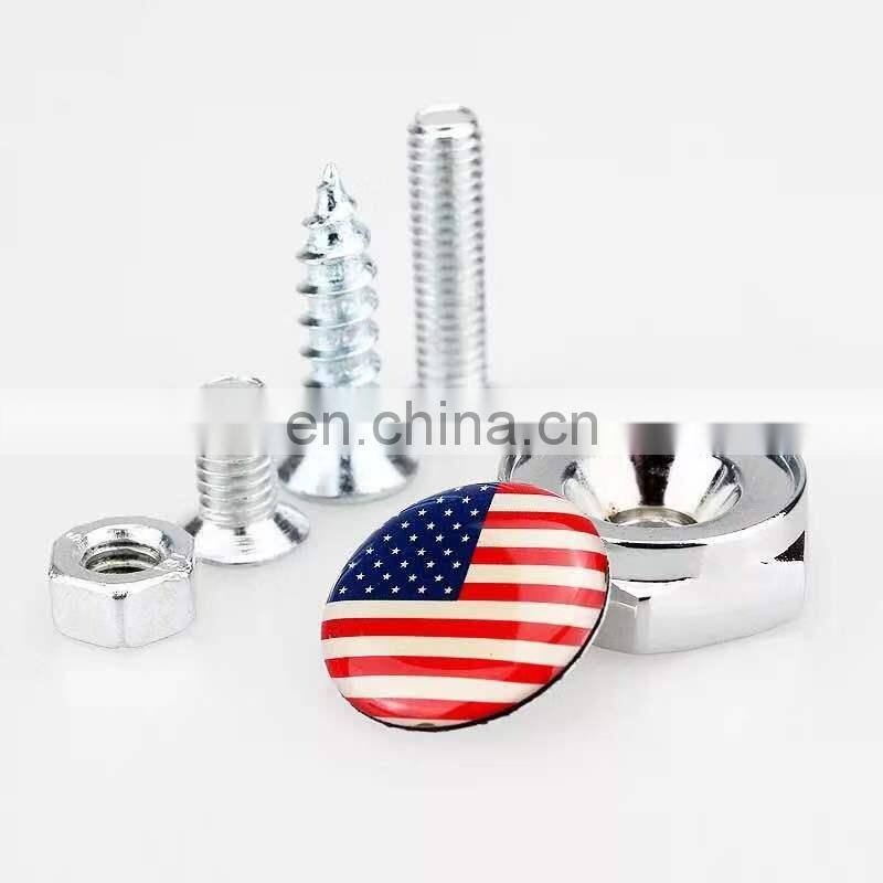 metal car license plate frame screw bolt cap cover nuts