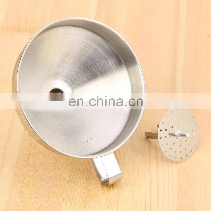 4 Inch 304 Stainless Steel Funnel With Detachable Strainer Kitchen Tools Funnels