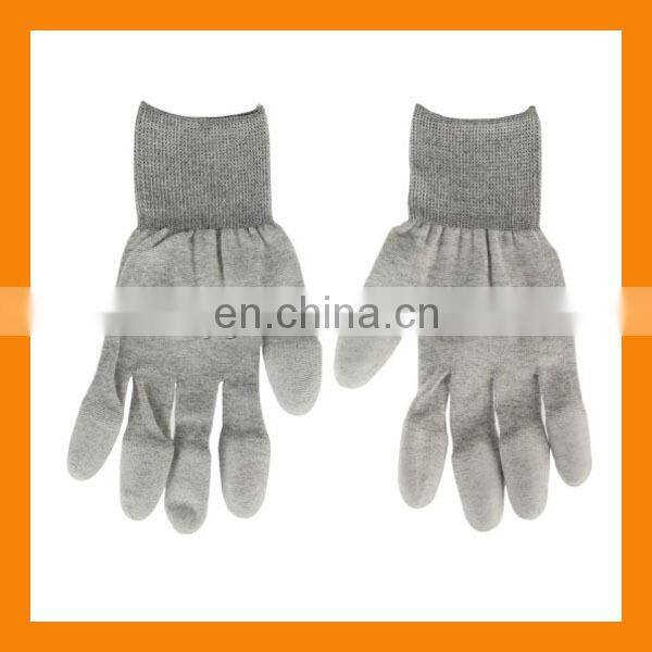 13Gauge Carbon Fiber Fingertips PU Coated ESD Top Fit Gloves