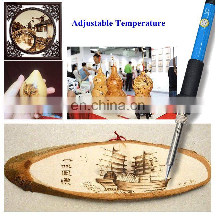 71pcs Wood Burning Pen Kit with Tips Soldering Iron Drawing Templates 18 Colored Pencils