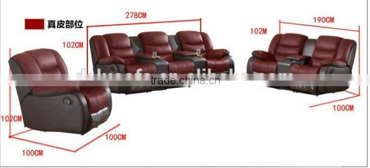 Modern Home Furniture Best Sale Sectional Pure Leather Sofa Set