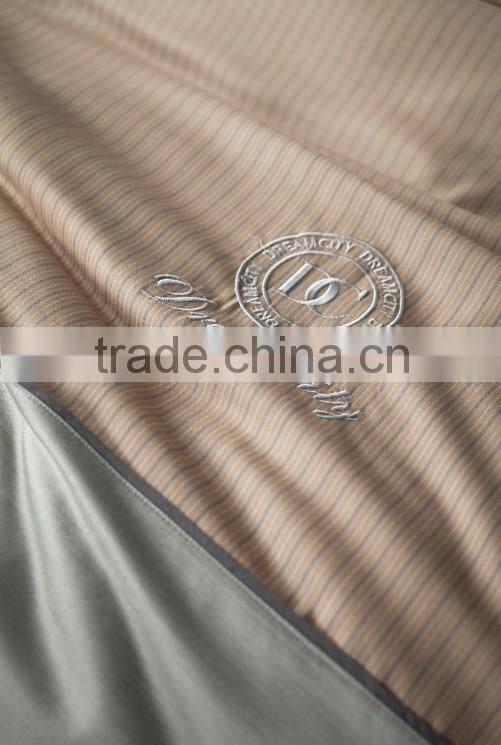 Golden color egyptian cotton flat bed sheet 6 pcs comforter set for Middle east embroidery bedding set