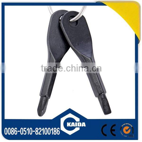 Mini pocket stainless steel outdoor tool EDC slot and phillips screw driver with key ring
