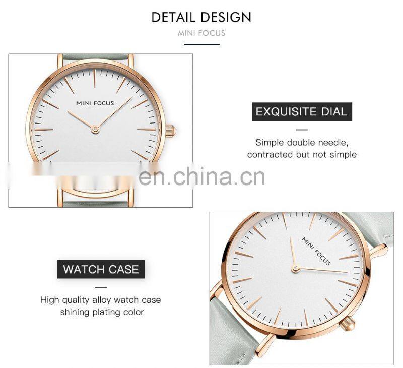 MINI FOCUS 0318L Women Quartz Watches Waterproof Girls Dress Brand Luxury Fashion Casual Ladies Watch Leather Strap Wristwatches
