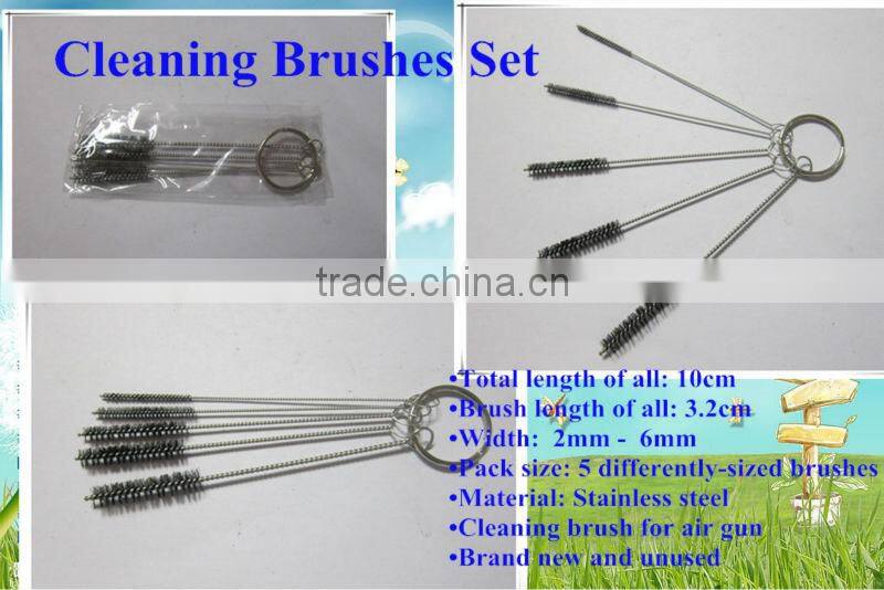 Airbrush Cleaning Brush Set Stainless steel 5 differently-sized brushes archery hunting