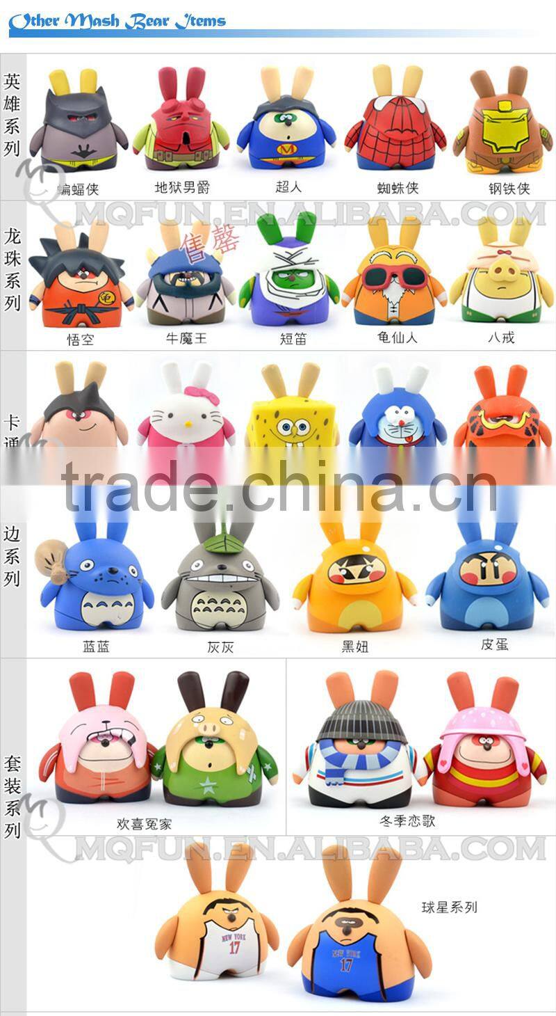 Mini Qute Mask Bear 6.5cm Kawaii girl gift hello kitty plastic reloading action figures Cartoon toy car Decoration dolls model