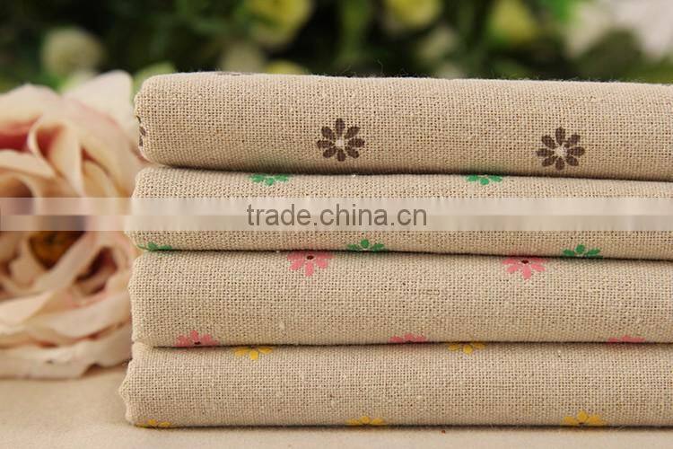 Linen Cotton Fabric 58"-60" width Beautiful Flower Printed Fabric For Table Cloth