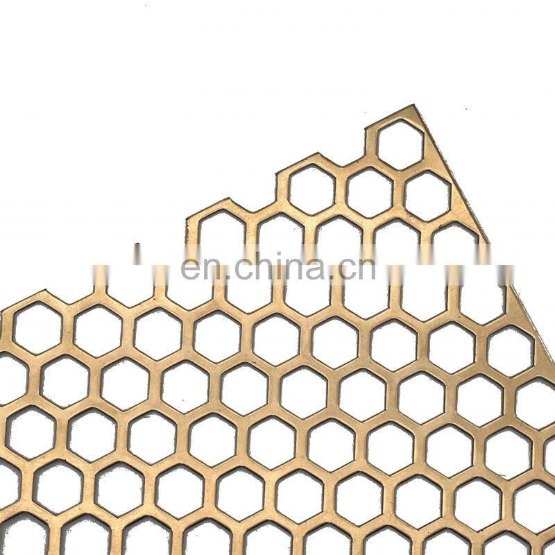 Aluminum Hexagon hole perforated mesh plate for ceiling