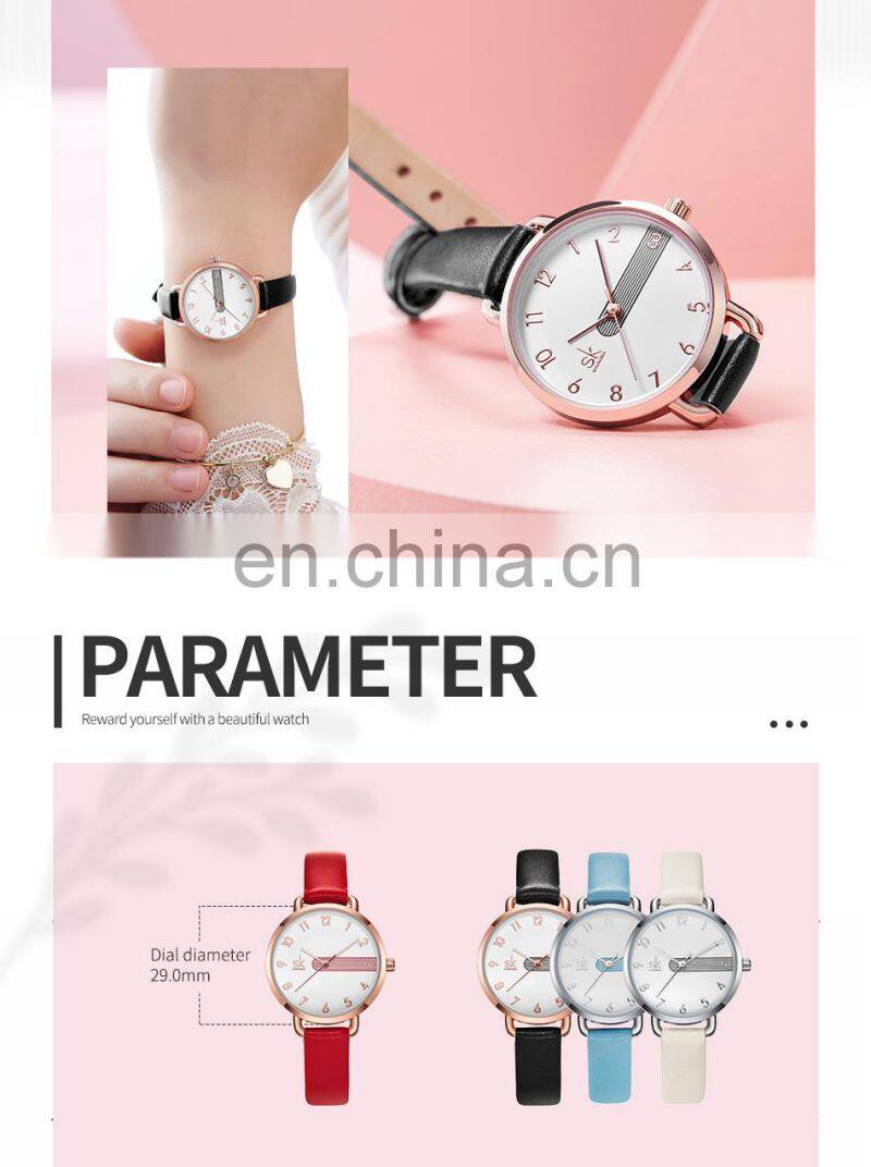 SHENGKE New Stylish Girls Red Sport Watch Fashion Luxury Brand Gold Quartz Watches Ladies Classic Reloj Para Mujer