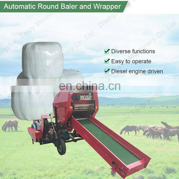 mini grass silage forage baler machine bale press packing machine
