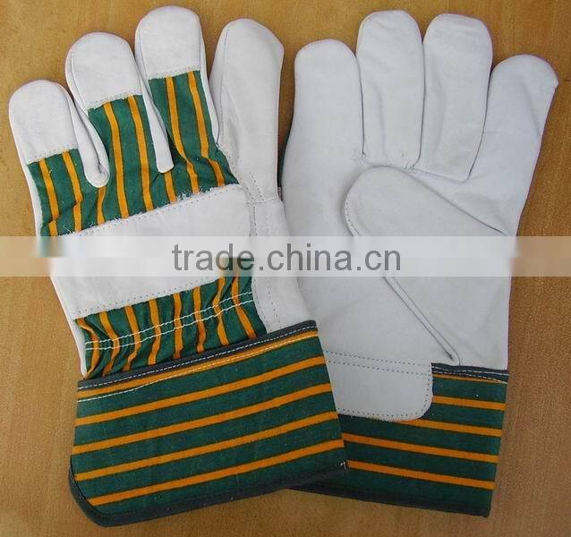green industrial safety cow split leather work