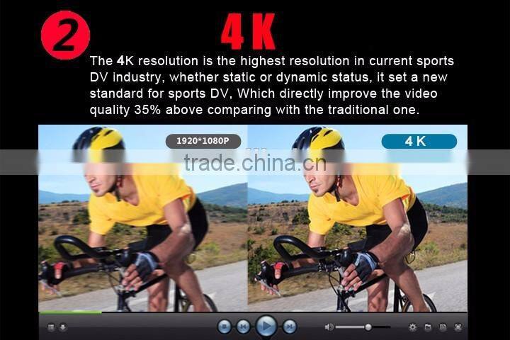 2015 New Design 4k technology 50m waterproof wifi sport camera