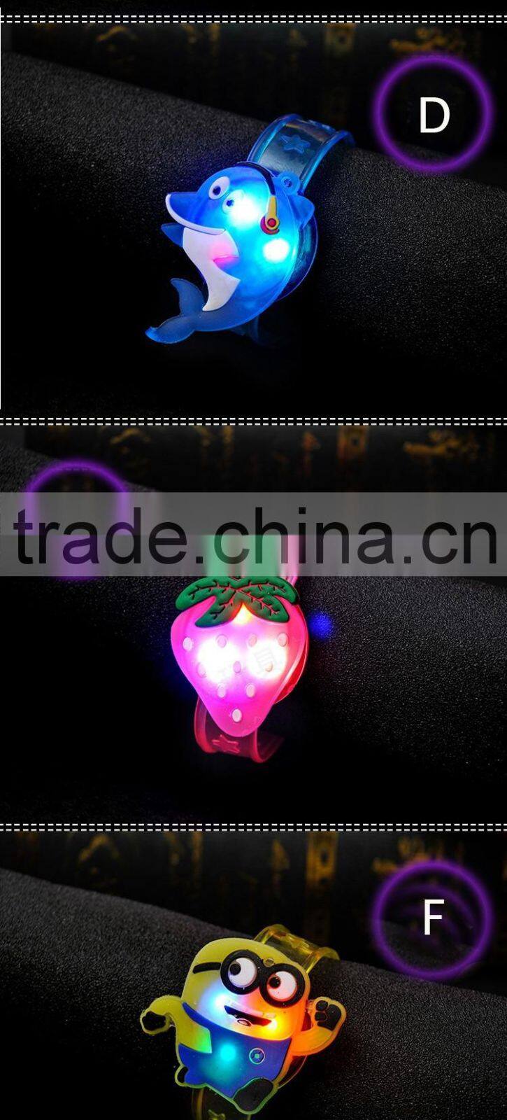 Hot Sell kids Gifts Cartoon Dolphin Design Flashes LED Flashing Bracelet