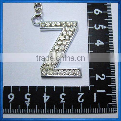 Clear Crystal Rhinestone Letter Z Keychain