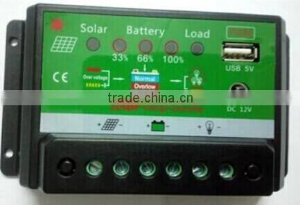Factory supplier 12V/24V solar charge controller with USB output, pwm solar charge controller manual, 5A/10A solar charger contr
