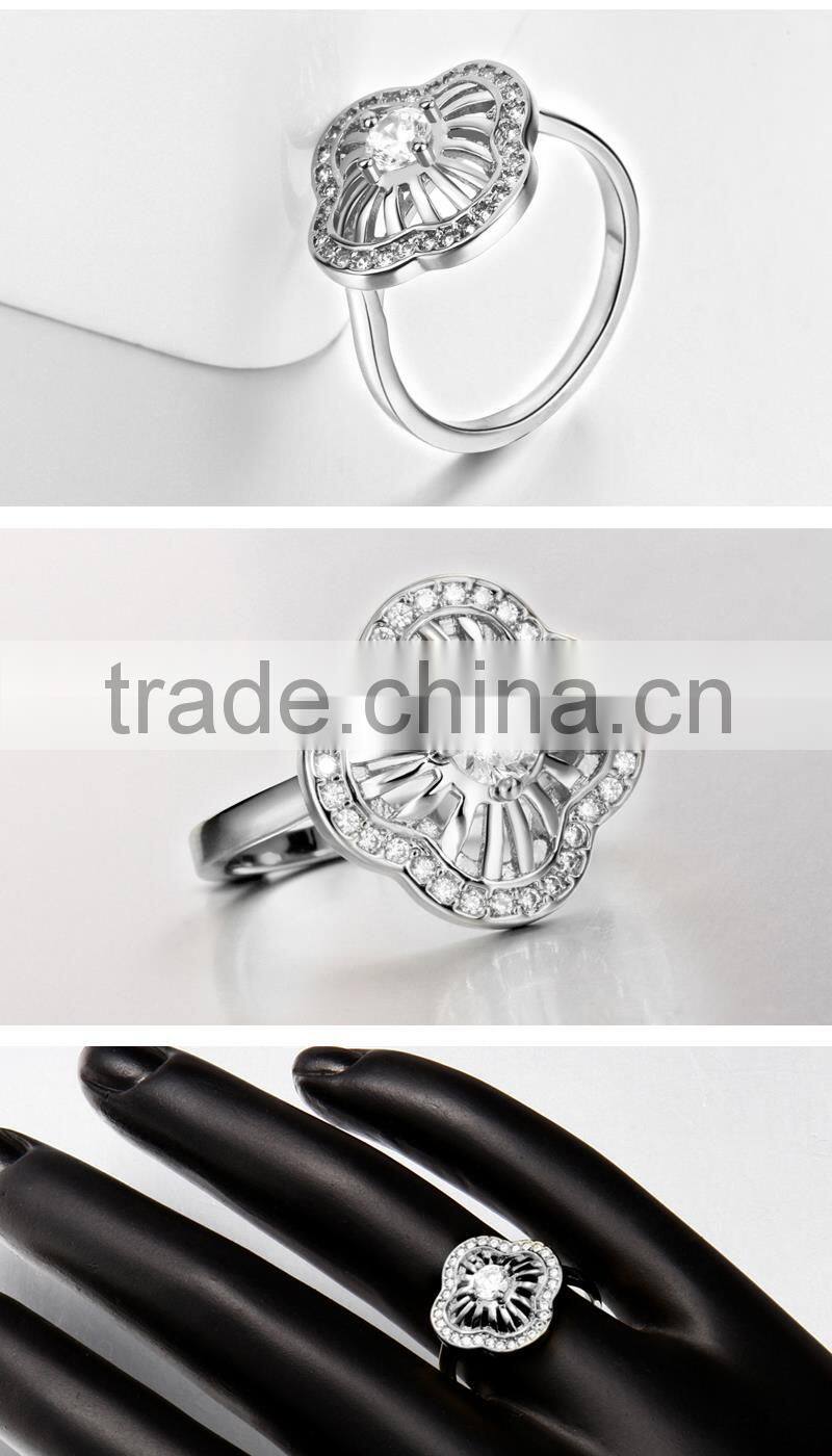 Fashionable thailand titanium wedding diamond ring for girls