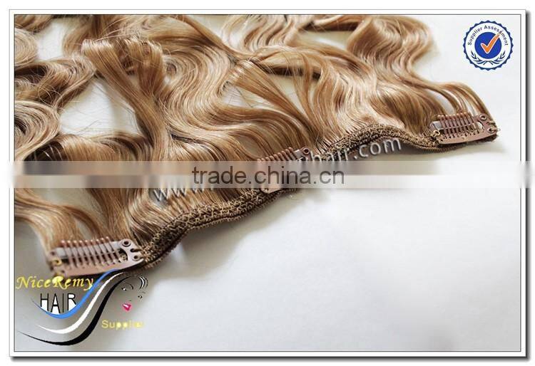 Wholesale Top quality 100% virgin human hair clip in hair extension clip in curly hair extenison