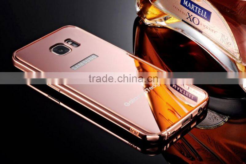 Original KXX with Mirror Case for Samsung S7 edge KXX Luxury Stainless steel frame Acrylic backplane Cover MT-5581