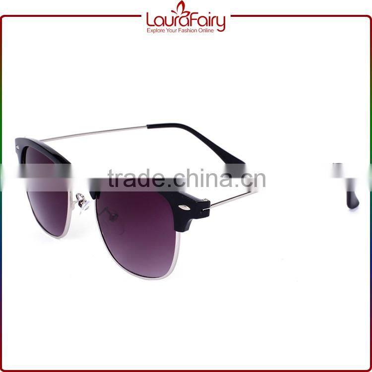 Laura Fairy Original Brand Promo High End Slim Metal Purple Lens Sunglasses