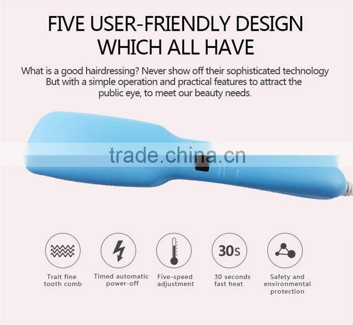 New developed PTC heating ceramic hair straightener blue