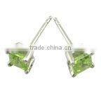 925 sterling silver CZ stud earrings Rhodium plated