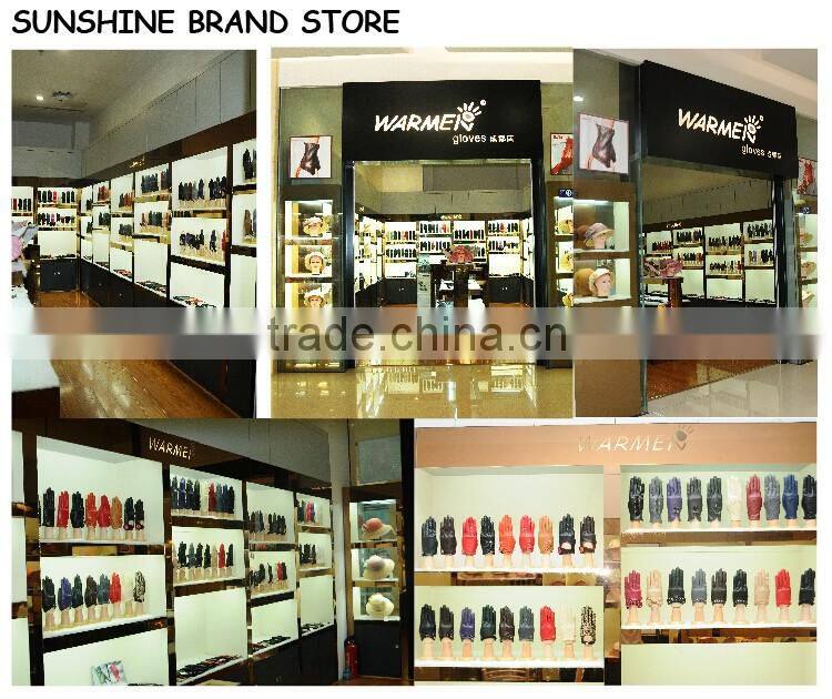 HIGH end online shop tight full grain goatskin beaded and lace leather winter glove