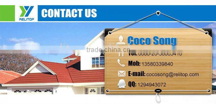 Stone coated angle hip tile for roof