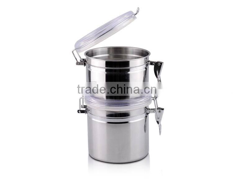3PCS stainless steel canister set screw lid canisters