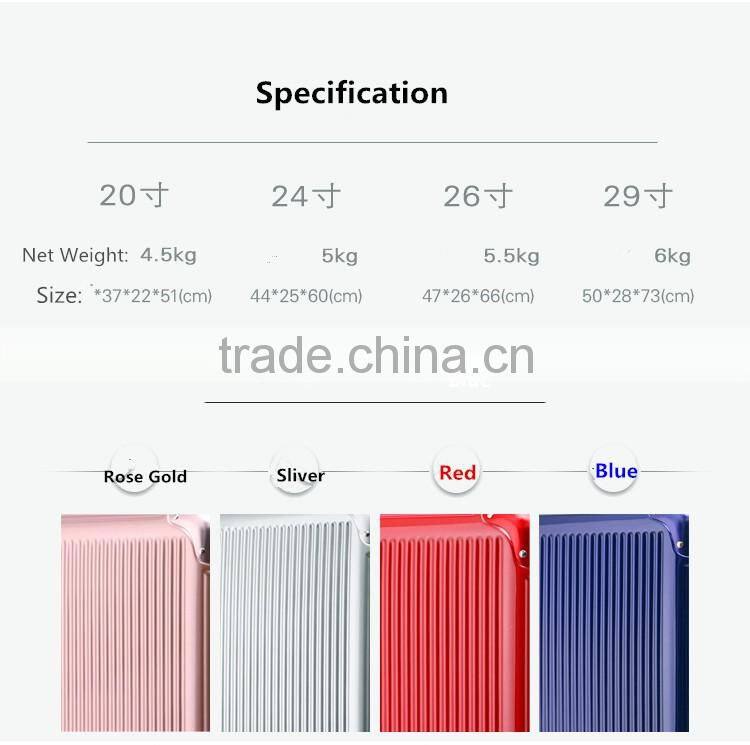 2016 Newest Fashion Smart Bluetooth Lock marrow aluminum frame 360 Universal Wheel luggage /Suitcasee