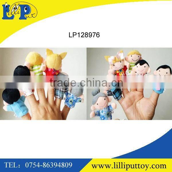 2016 hot sale funny plush stuffed animal finger toys for kids 12pcs/bag