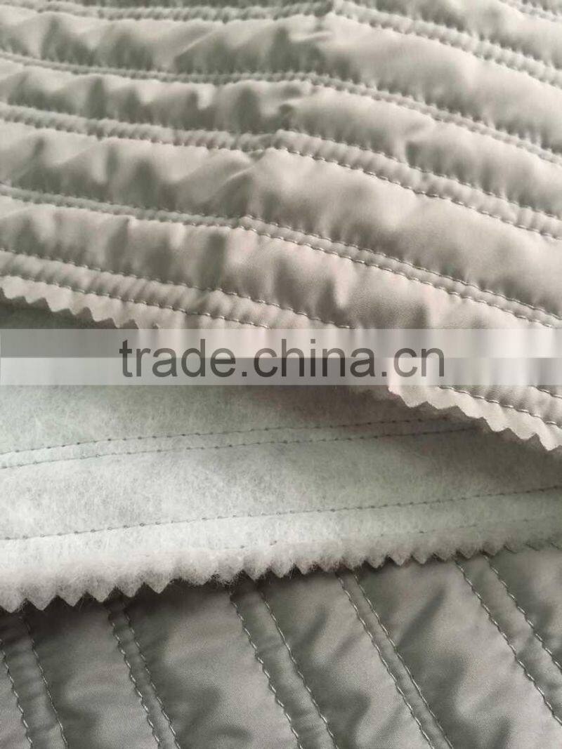 Hotsale stripe polyester embroidered thermal quilting fabric